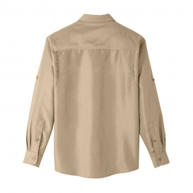Harriton M580L Men's Key West Long Sleeve Performance Staff Shirt - Khaki