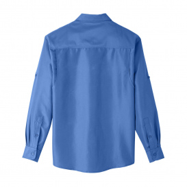 Harriton M580L Men\'s Key West Long Sleeve Performance Staff Shirt - Pool Blue