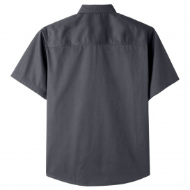 Harriton M585 Men\'s Advantage IL Short-Sleeve Work Shirt - Dark Charcoal