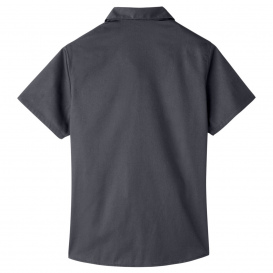 Harriton M585W Ladies Advantage IL Short-Sleeve Work Shirt - Dark Charcoal