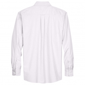 Harriton M600 Men's Long Sleeve Oxford with Stain Release - White