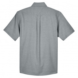 Harriton M600S Men's Short Sleeve Oxford with Stain Release - Oxford Grey