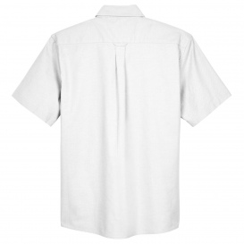 Harriton M600S Men's Short Sleeve Oxford with Stain Release - White
