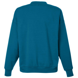 glyder PDP6789 Ladies Vintage Oversized Crew Pullover - Moroccan Blue