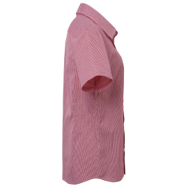 Reprime RP321 Ladies\' Microcheck Gingham Short-Sleeve Cotton Shirt - Red/White