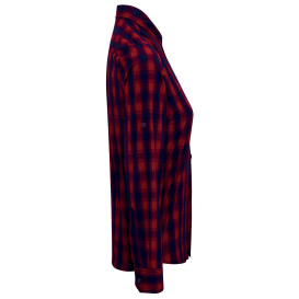 Reprime RP350 Ladies\' Mulligan Check Long-Sleeve Cotton Shirt - Red/Navy