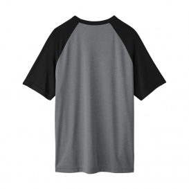 Team 365 TT62 Unisex Zone Colorblock Raglan T-Shirt - Dark Grey Heather/Black