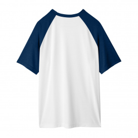 Team 365 TT62 Unisex Zone Colorblock Raglan T-Shirt - White/Sport Dark Navy Heather