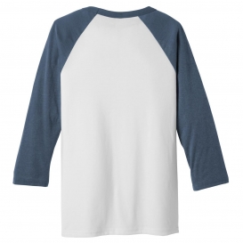Bella + Canvas BC3200 Unisex 3/4-Sleeve Baseball Tee - White/Denim