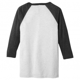 Bella + Canvas BC3200 Unisex 3/4-Sleeve Baseball Tee - White Flk/Charcoal-Black Triblend