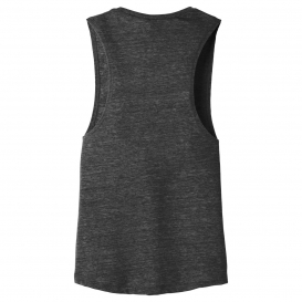 Bella + Canvas BC8803 Women\'s Flowy Scoop Muscle Tank - Charcoal-Black Slub