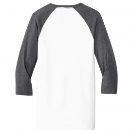 District DT6210 Young Mens Very Important Tee 3/4-Sleeve Raglan - Heathered Charcoal/White