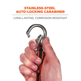Ergodyne Squids 3101F(x) Tool Lanyard Stainless Steel Carabiner - 15lbs