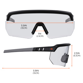Ergodyne Aegir 55001 Safety Glasses - Black Frame - Clear Lens