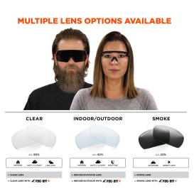 Ergodyne Aegir 55006 Safety Glasses - Black Frame - Smoke Fog-Off Anti-Fog Lens