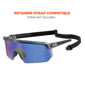 Ergodyne Aegir 55012 Safety Glasses - Clear Smoke Frame - Blue Fog-Off Anti-Fog Mirror Lens