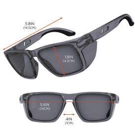 Ergodyne Sixten 58211 Safety Glasses - Smoke Frame - Smoke Anti-Fog Lens