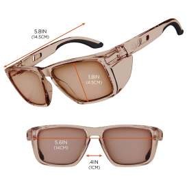 Ergodyne Sixten 58212 Safety Glasses - Tan Frame - Tan Anti-Fog Lens