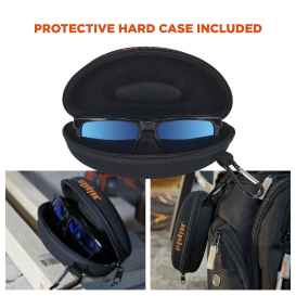Ergodyne Sixten 58240 Safety Glasses - Smoke Frame - Polarized Blue Mirror Anti-Fog Lens