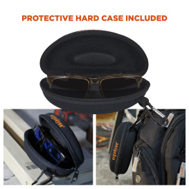 Ergodyne Sixten 58241 Safety Glasses - Tan Frame - Polarized Bronze Mirror Anti-Fog Lens