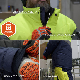 Ergodyne N-Ferno 6464 Insulated Freezer Jacket with AmpliFIRE Heat Reflective Lining - Navy