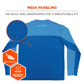 Ergodyne Chill-Its 6689 Cooling Long Sleeve Sun Shirt with UV Protection - Blue