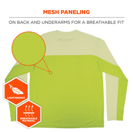Ergodyne Chill-Its 6689 Cooling Long Sleeve Sun Shirt with UV Protection - Lime