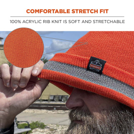 Ergodyne N-Ferno 6803ZI Zippered Rib Knit Winter Hat w/ Bump Cap