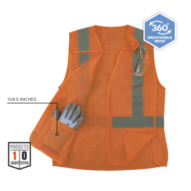 Ergodyne GloWear 8215BAW-S Type R Class 2 Women\'s Breakaway Vest - Orange