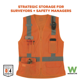 Ergodyne GloWear 8247ZW-S Type R Class 2 Women\'s Surveyor Safety Vest - Orange