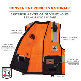 Ergodyne GloWear 8251HDZBK Type R Class 2 Two-Tone Hi-vis Safety Vest - Orange