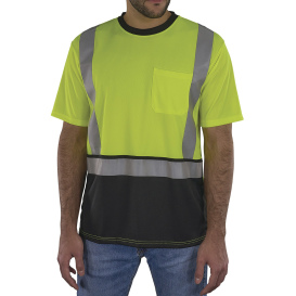 Ergodyne GloWear 8286BK Type R Class 2 Essential Black Bottom Safety Shirt - Lime