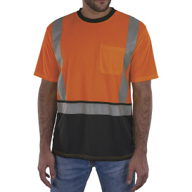 Ergodyne GloWear 8286BK Type R Class 2 Essential Black Bottom Safety Shirt - Orange