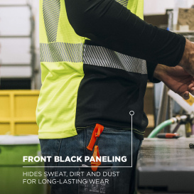Ergodyne GloWear 8294BK Type R Class 2 Performance Black Bottom Safety Shirt - Lime