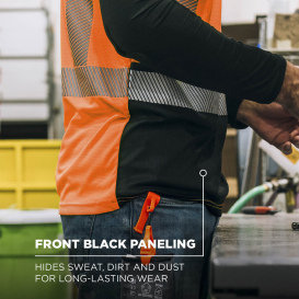 Ergodyne GloWear 8294BK Type R Class 2 Performance Black Bottom Safety Shirt - Orange