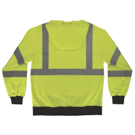 Ergodyne GloWear 8311BK Type R Class 3 Essential Black Bottom Hooded Sweatshirt - Lime