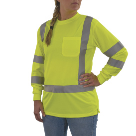 Ergodyne GloWear 8374 Type R Class 3 Women\'s Essential Long Sleeve T-Shirt - Lime