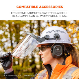 Ergodyne Skullerz 8995 Hard Hat Face Shield with Adapter for Full Brim - Clear