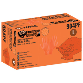 Global Glove 904PF Panther-Guard Powder-Free Nitrile Disposable Gloves - 6 Mil - Orange