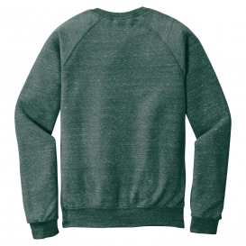 Jerzees 91M Snow Heather French Terry Raglan Crew - Forest Green