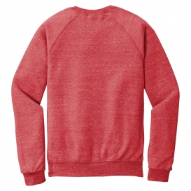 Jerzees 91M Snow Heather French Terry Raglan Crew - Red