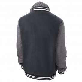 Sport-Tek JST82 Insulated Letterman Jacket - Graphite Grey/Vintage Heather