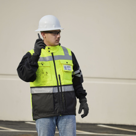 Kishigo IN400 Type R Class 2 Insulated Black Bottom Safety Vest - Yellow/Lime