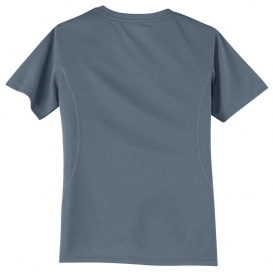 Sport-Tek L468V Dri-Mesh Ladies V-Neck T-Shirt - Steel