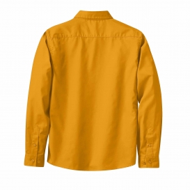Port Authority L608 Ladies Long Sleeve Easy Care Shirt - Athletic Gold/Light Stone
