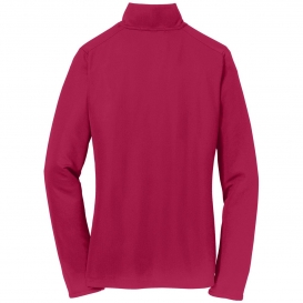 Port Authority L806 Ladies Pinpoint Mesh 1/2-Zip Pullover - Dark Fuchsia