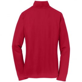 Port Authority L806 Ladies Pinpoint Mesh 1/2-Zip Pullover - Rich Red