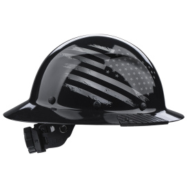 LIFT Safety HDF-25PRG DAX Patriot Full Brim Hard Hat - Ratchet Suspension - Gloss Black