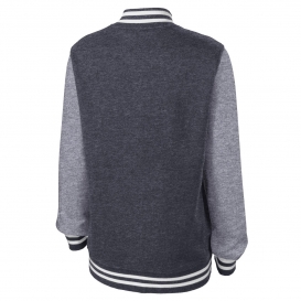 Sport-Tek LST270 Ladies Fleece Letterman Jacket - Graphite Heather/Vintage Heather