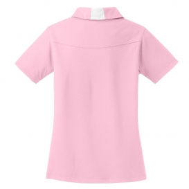Sport-Tek LST655 Ladies Side Blocked Micropique Sport-Wick Polo Shirt - Light Pink/White